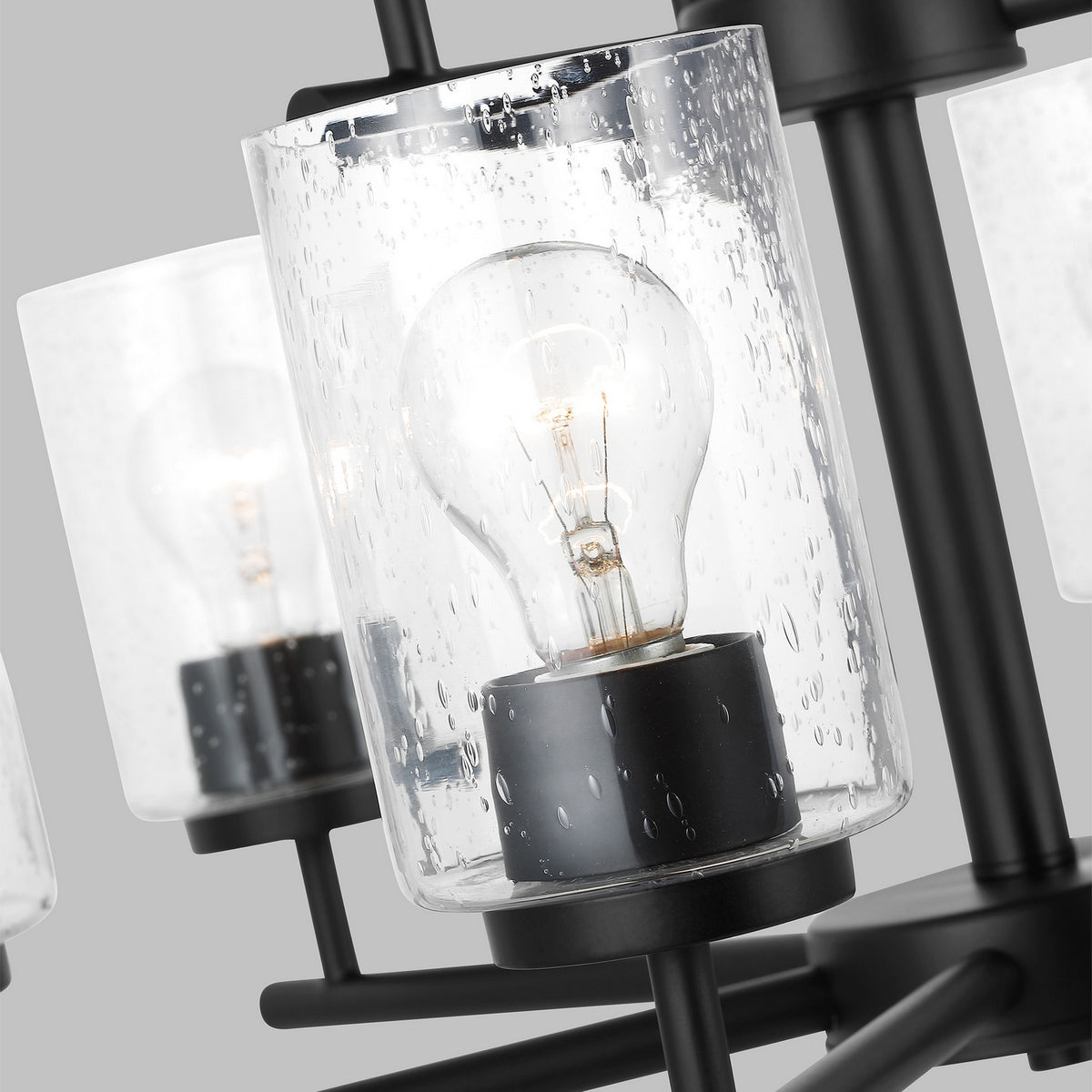Oslo Nine Light Chandelier — Clear Seeded