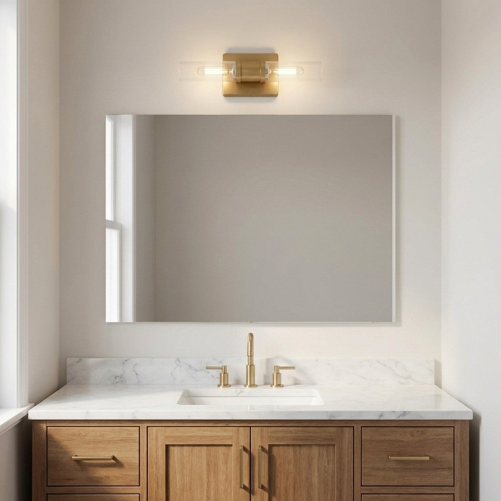 Keaton 16" Bath Sconce — Clear Fluted