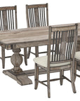 Heritage Nature Birch with Distressed Finish and TW Fabric | Canadel Champlain 4280 Heritage Nature Dining Set - Floor Model | Valley Ridge Furniture