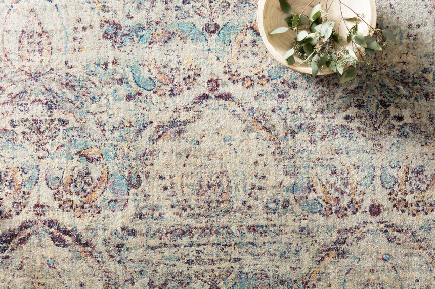 Anastasia Rug 05 | Silver / Plum