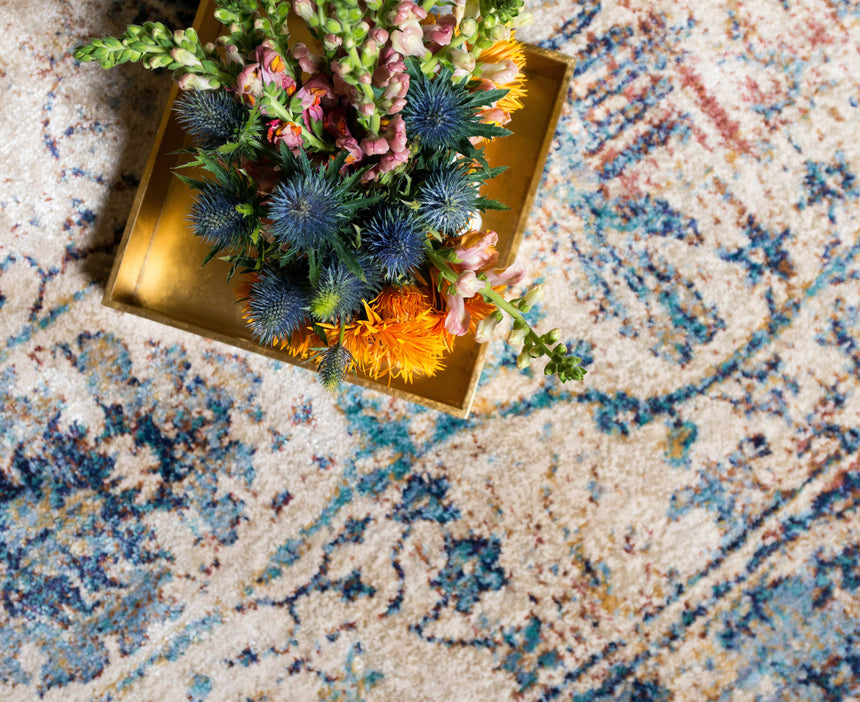 Anastasia Rug 07 | Sand / Lt. Blue