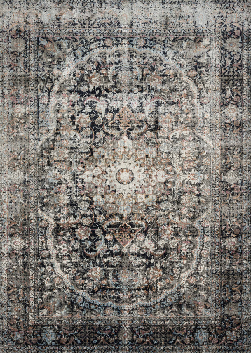 Anastasia Rug 24 | Charcoal / Sunset