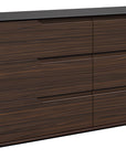 Warm Walnut with Ebony Glass | Mobican Alexia Double Dresser | Valley Ridge Furniture