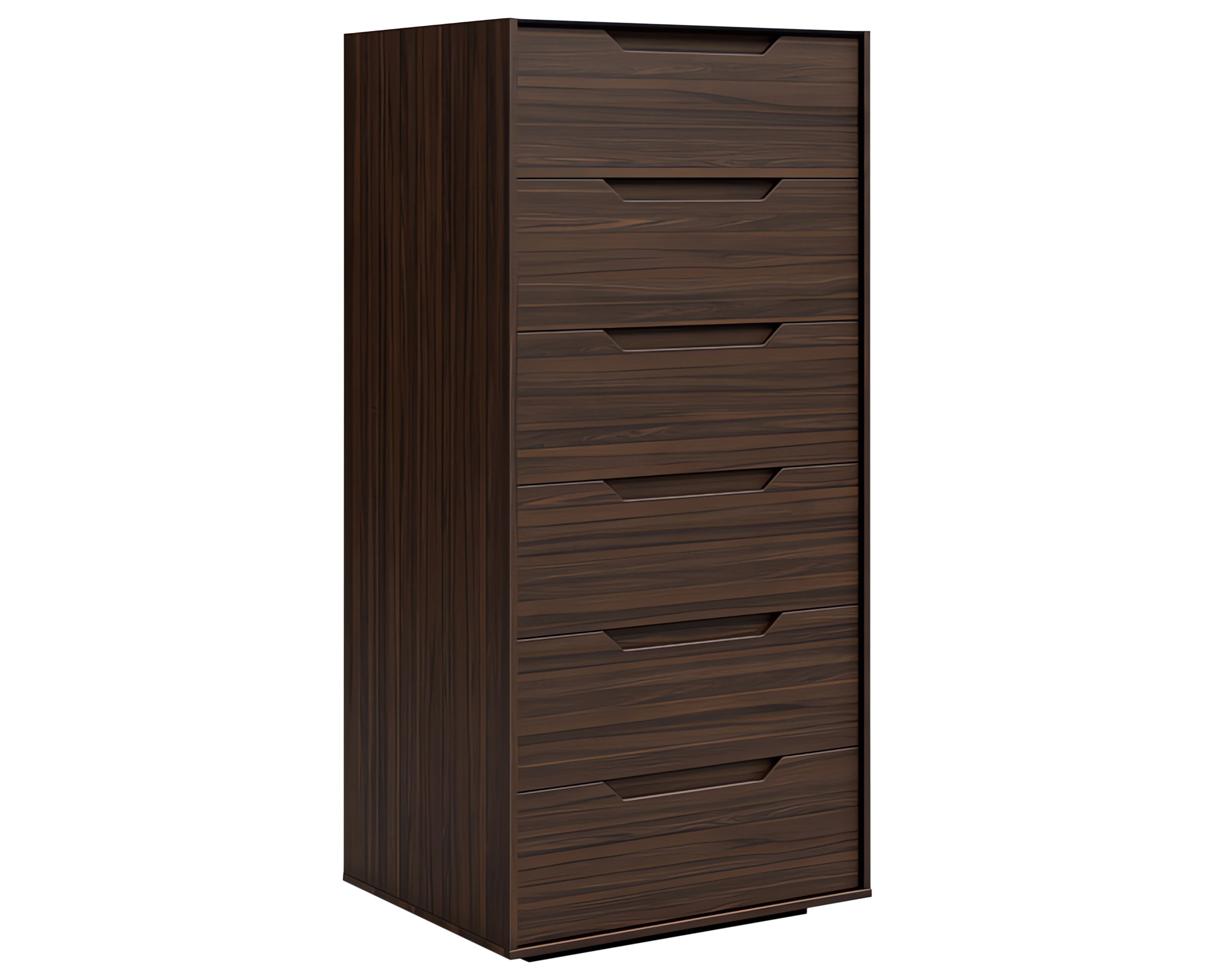 Warm Walnut with Ebony Glass | Mobican Alexia Narrow Chest | Valley Ridge Furniture