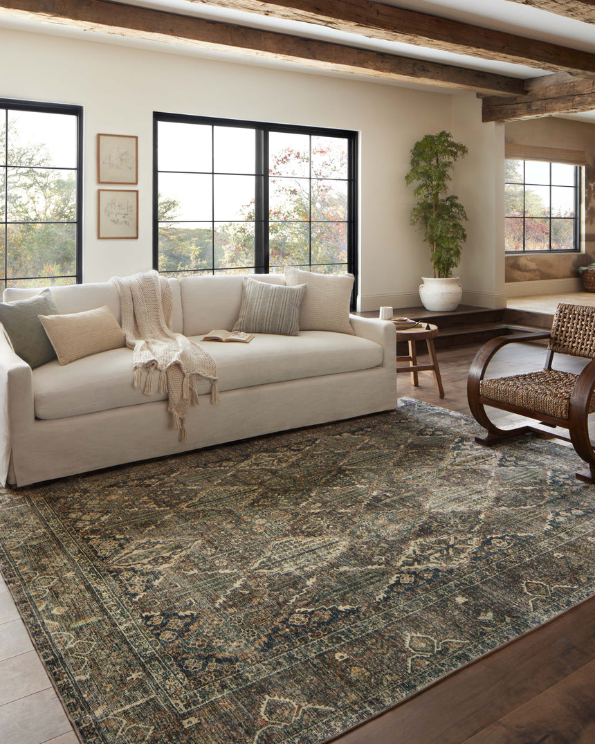 Banks Rug 05 | Spice / Blue