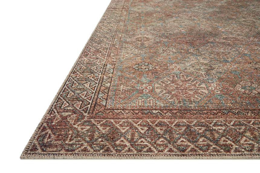 Billie Rug 04 | Aqua / Rust