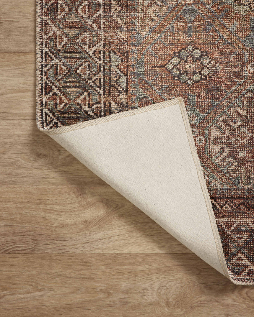 Billie Rug 04 | Aqua / Rust