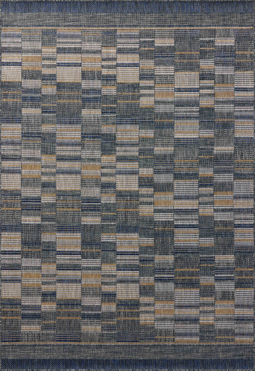 Birch Rug 04 | Denim / Gold