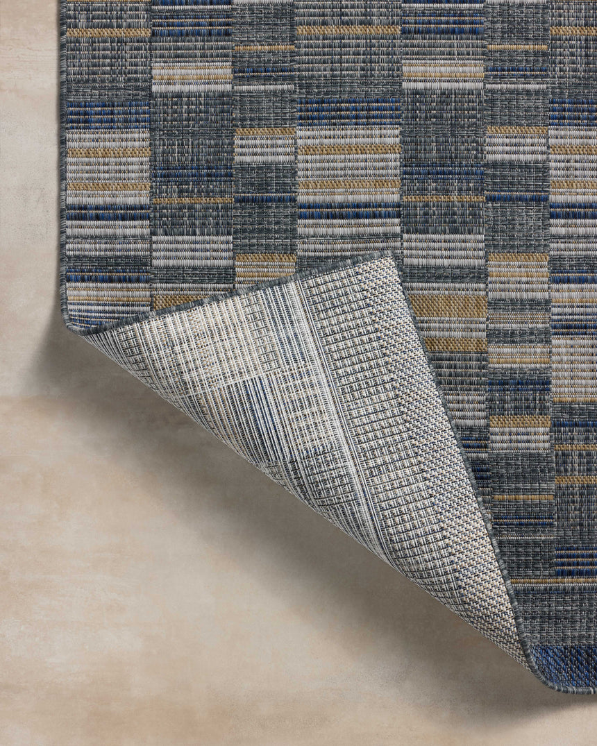 Birch Rug 04 | Denim / Gold