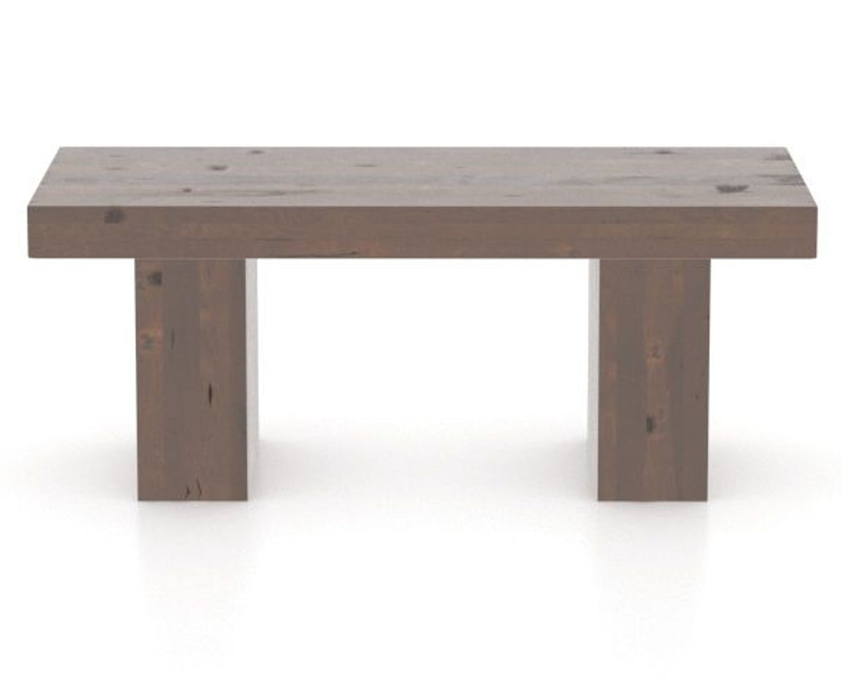 Canadel Loft Wood Bench 5054 in 19 Cognac Washed and 42in Length, front view