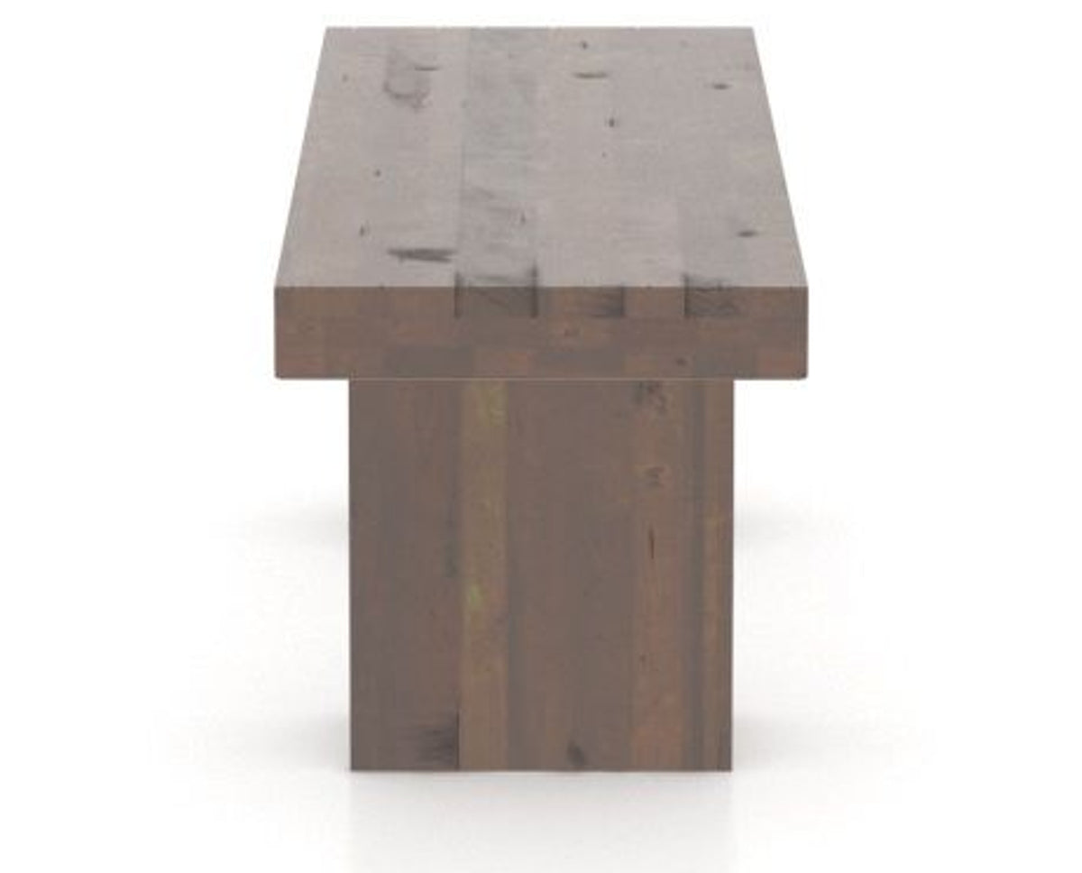 Canadel Loft Wood Bench 5054 in 19 Cognac Washed and 42in Length, side view
