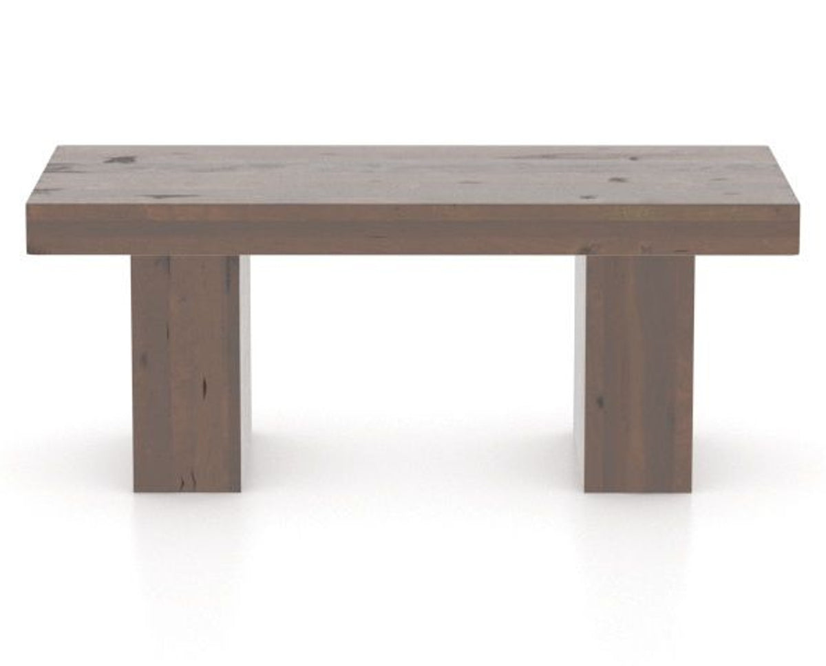 Canadel Loft Wood Bench 5054 in 19 Cognac Washed and 42in Length, back view