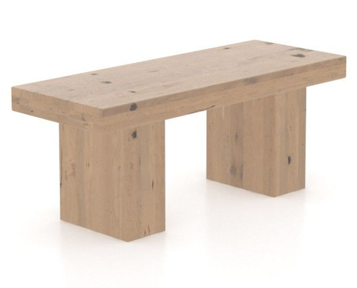 Canadel Loft Wood Bench 5054 in 20 Caramel Washed and 42in Length, three-quarter view