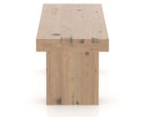 Canadel Loft Wood Bench 5054 in 20 Caramel Washed and 42in Length, side view