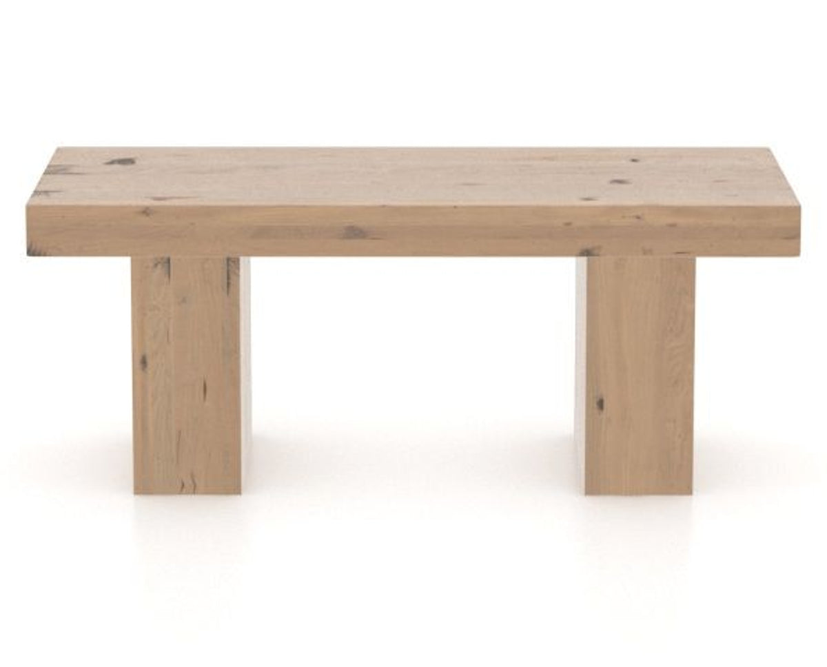 Canadel Loft Wood Bench 5054 in 20 Caramel Washed and 42in Length, back view