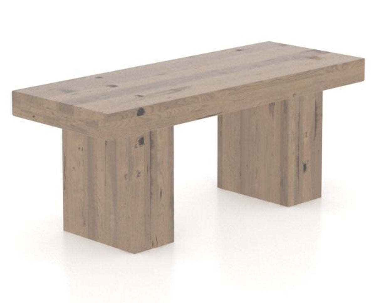 Canadel Loft Wood Bench 5054 in 25 Pecan Washed and 42in Length, three-quarter view