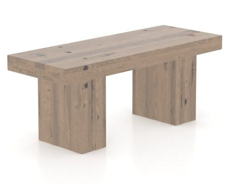 Canadel Loft Wood Bench 5054 in 25 Pecan Washed and 42in Length, three-quarter view