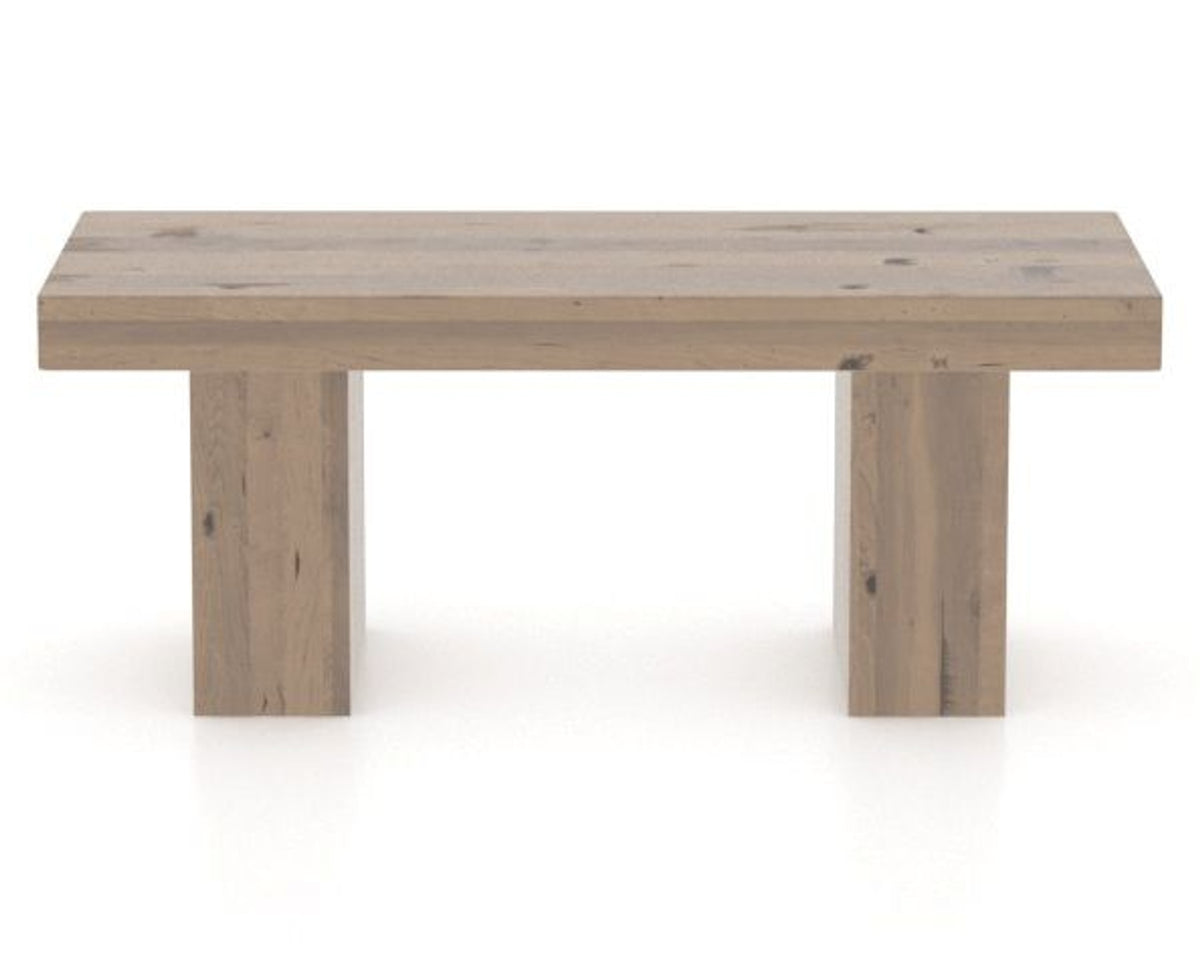 Canadel Loft Wood Bench 5054 in 25 Pecan Washed and 42in Length, back view