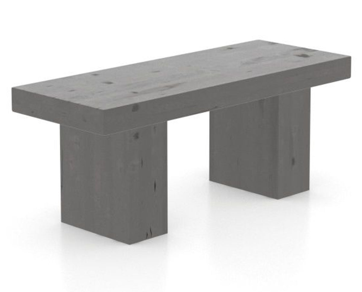 Canadel Loft Wood Bench 5054 in 59 Davy's Grey and 42in Length, three-quarter view