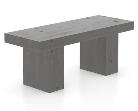 Canadel Loft Wood Bench 5054 in 59 Davy's Grey and 42in Length, three-quarter view