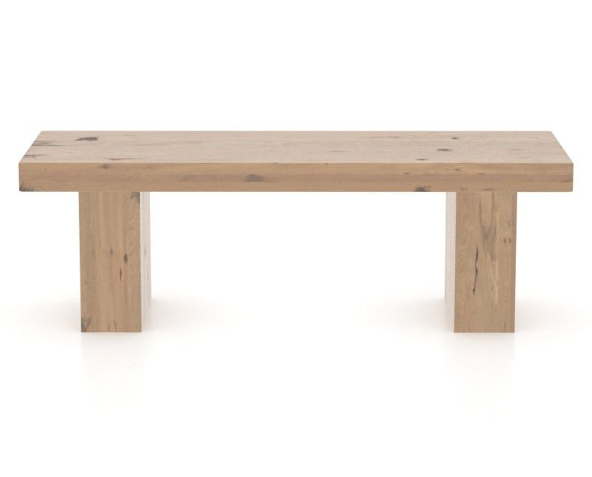 Canadel Loft Wood Bench 5054 in 20 Caramel Washed and 54in Length, back view