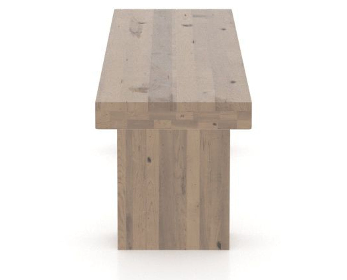 Canadel Loft Wood Bench 5054 in 25 Pecan Washed and 54in Length, side view