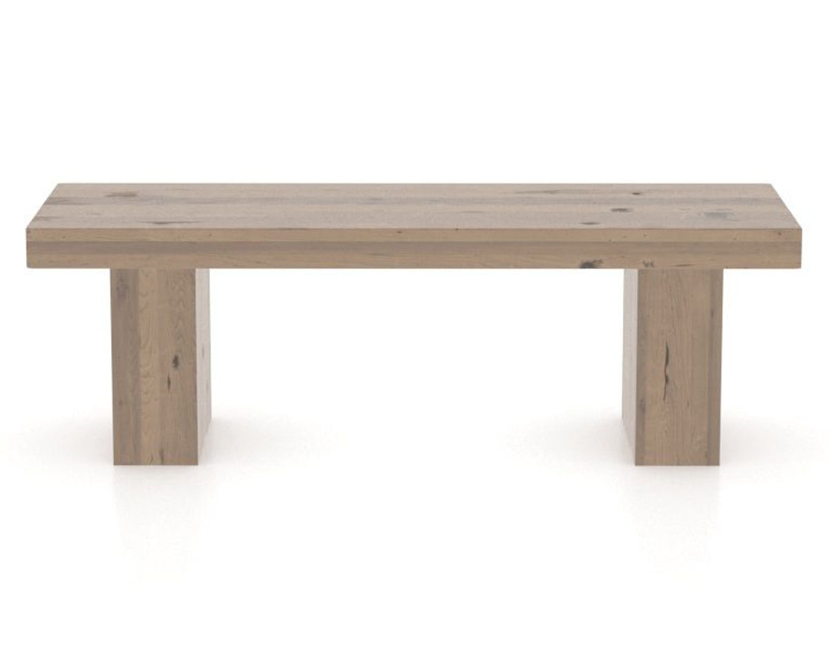 Canadel Loft Wood Bench 5054 in 25 Pecan Washed and 54in Length, back view