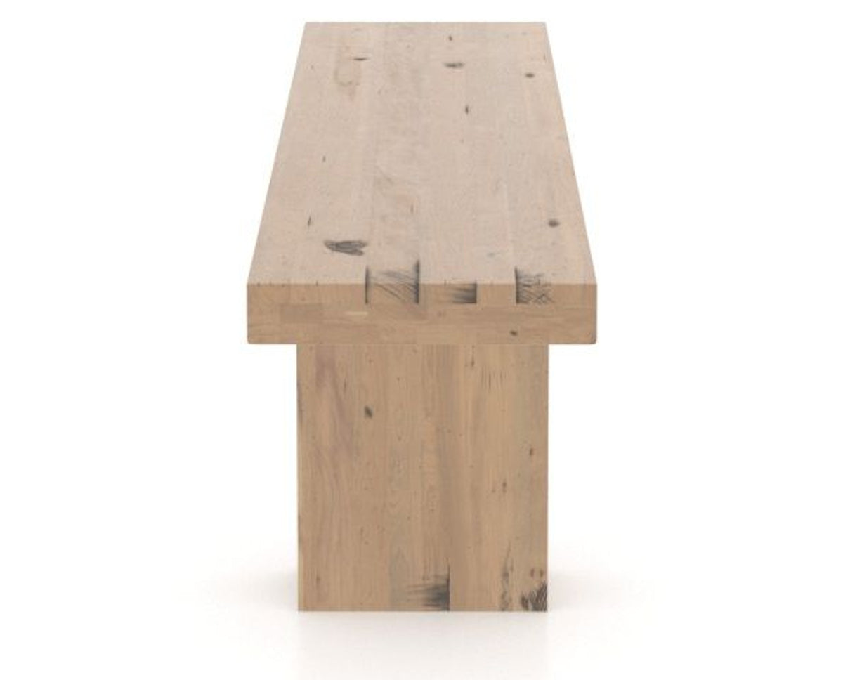 Canadel Loft Wood Bench 5054 in 20 Caramel Washed and 70in Length, side view