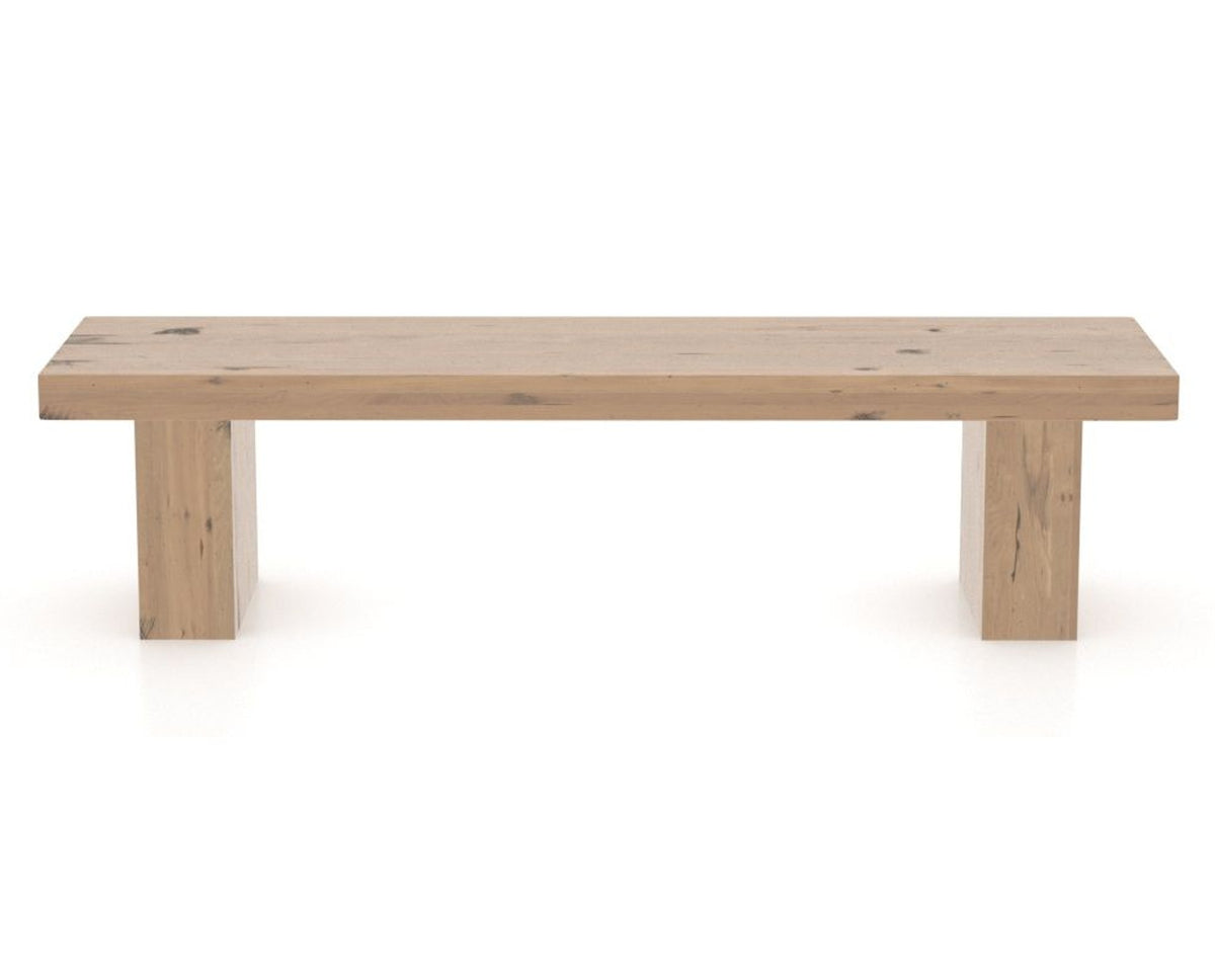 Canadel Loft Wood Bench 5054 in 20 Caramel Washed and 70in Length, back view