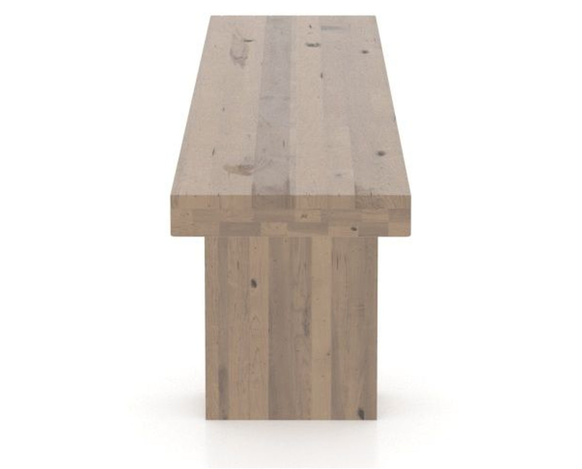 Canadel Loft Wood Bench 5054 in 25 Pecan Washed and 70in Length, side view