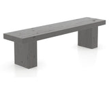 Canadel Loft Wood Bench 5054 in 59 Davy's Grey and 70in Length, three-quarter view