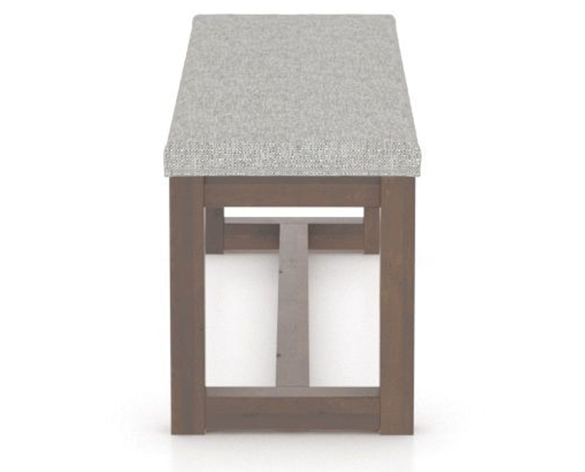Canadel Loft Upholstered Bench 5070 in 7C Fabric and 19 Cognac Washed, side view