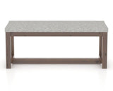 Canadel Loft Upholstered Bench 5070 in 7C Fabric and 19 Cognac Washed, back view