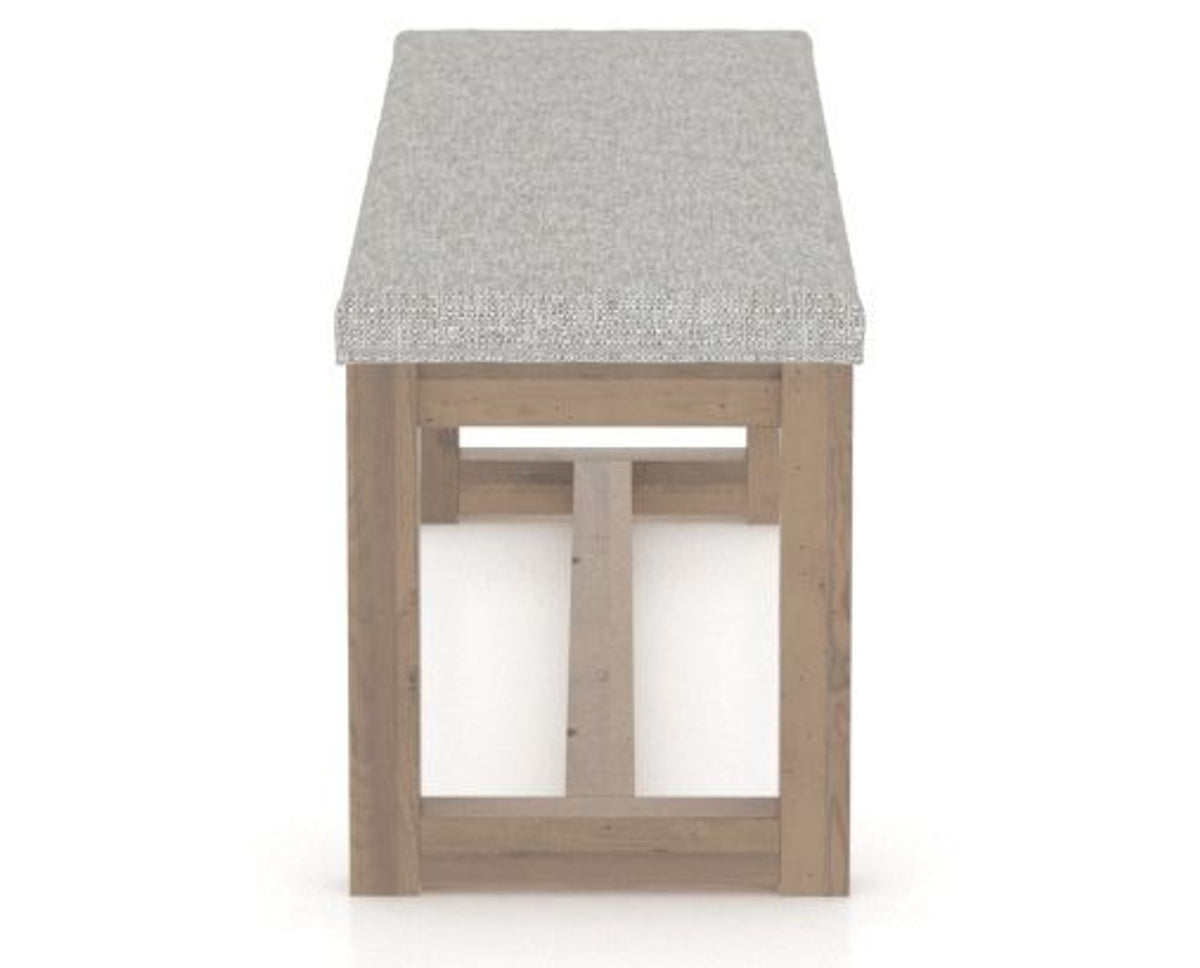 Canadel Loft Upholstered Bench 5070 in 7C Fabric and 25 Pecan Washed, side view