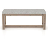 Canadel Loft Upholstered Bench 5070 in 7C Fabric and 25 Pecan Washed, back view