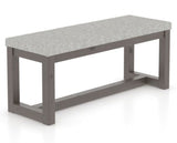Canadel Loft Upholstered Bench 5070 in 7C Fabric and 29 Hazelnut Washed, three-quarter view