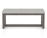 Canadel Loft Upholstered Bench 5070 in 7C Fabric and 29 Hazelnut Washed, front view
