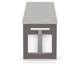 Canadel Loft Upholstered Bench 5070 in 7C Fabric and 29 Hazelnut Washed, side view