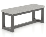 Canadel Loft Upholstered Bench 5070 in 7C Fabric and 59 Davy's Grey, three-quarter view