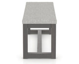 Canadel Loft Upholstered Bench 5070 in 7C Fabric and 59 Davy's Grey, side view