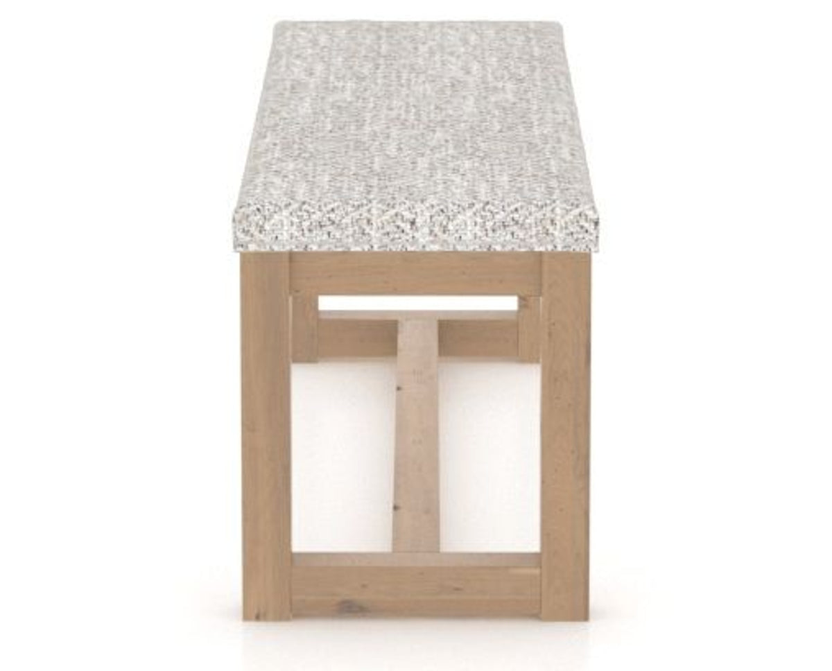 Canadel Loft Upholstered Bench 5070 in FP Crypton® and 20 Caramel Washed, side view