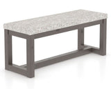 Canadel Loft Upholstered Bench 5070 in FP Crypton® and 29 Hazelnut Washed, three-quarter view