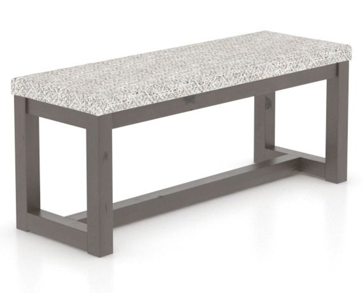 Canadel Loft Upholstered Bench 5070 in FP Crypton® and 29 Hazelnut Washed, three-quarter view