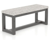Canadel Loft Upholstered Bench 5070 in FP Crypton® and 59 Davy's Grey, three-quarter view