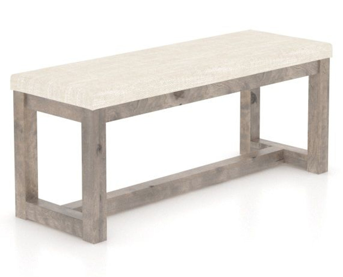 Canadel Loft Upholstered Bench 5070 in FT InsideOut® and 08 Shadow, three-quarter view