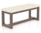 Canadel Loft Upholstered Bench 5070 in FT InsideOut® and 19 Cognac Washed, three-quarter view