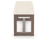 Canadel Loft Upholstered Bench 5070 in FT InsideOut® and 19 Cognac Washed, side view