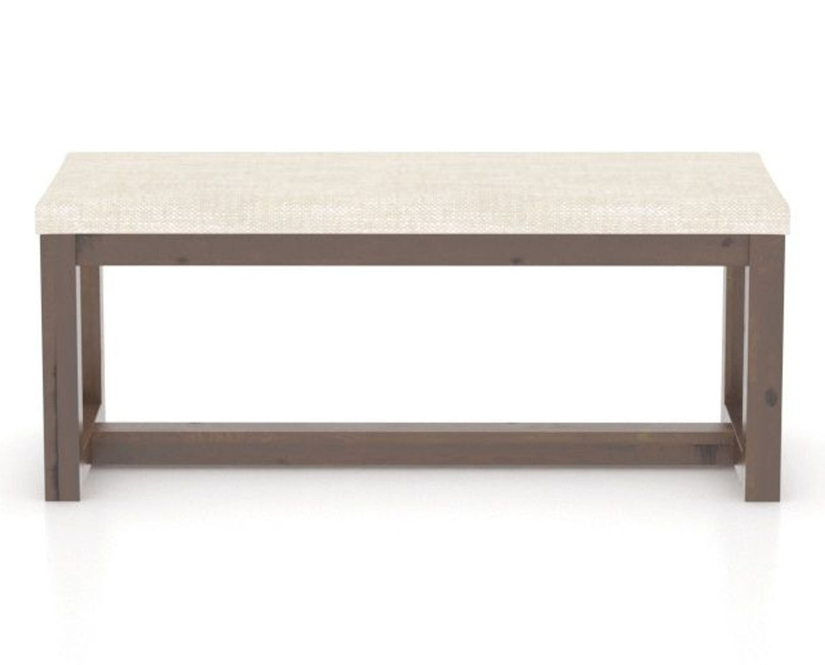 Canadel Loft Upholstered Bench 5070 in FT InsideOut® and 19 Cognac Washed, back view