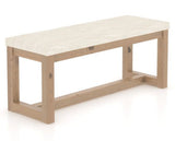 Canadel Loft Upholstered Bench 5070 in FT InsideOut® and 20 Caramel Washed, three-quarter view
