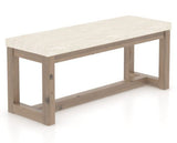 Canadel Loft Upholstered Bench 5070 in FT InsideOut® and 25 Pecan Washed, three-quarter view